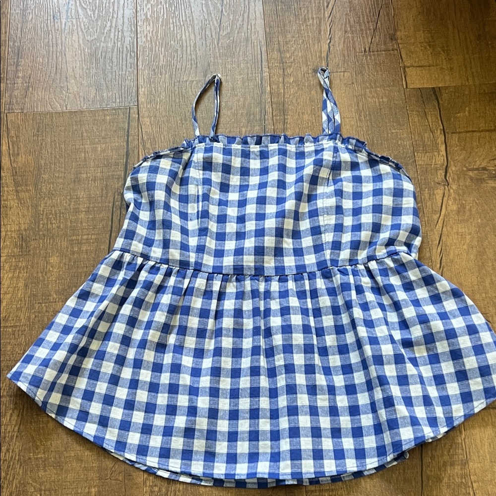 Love on a Hanger Blue and White Checkered Top